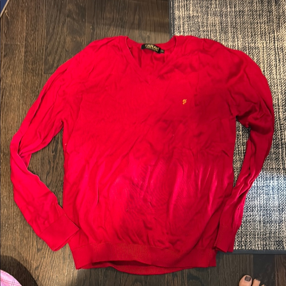 Farah Men's V-Neck Red Sweater